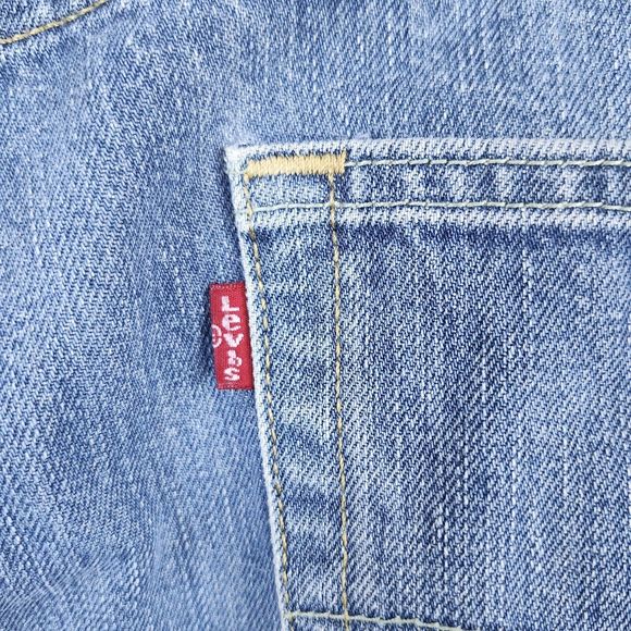 Levis 514 Jeans Blue Denim Straight Med Wash Casual Work Distressed Mens 38x30 - Picture 7 of 16